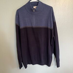 Dockers Men’s Two-Tone Half-Zip Sweater - Navy and Blue